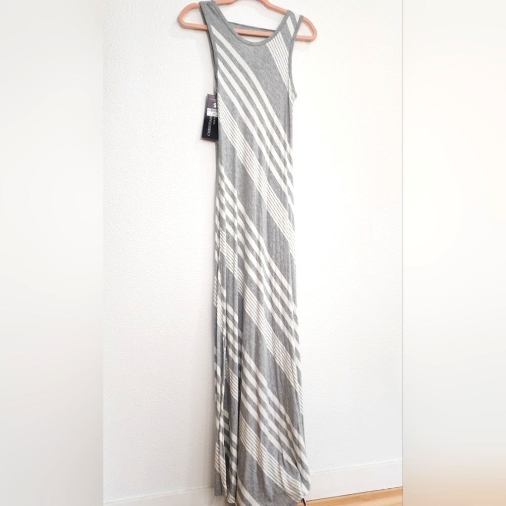 NWT Christian Siriano Dress - Maxi, long, sleeveless, stripe